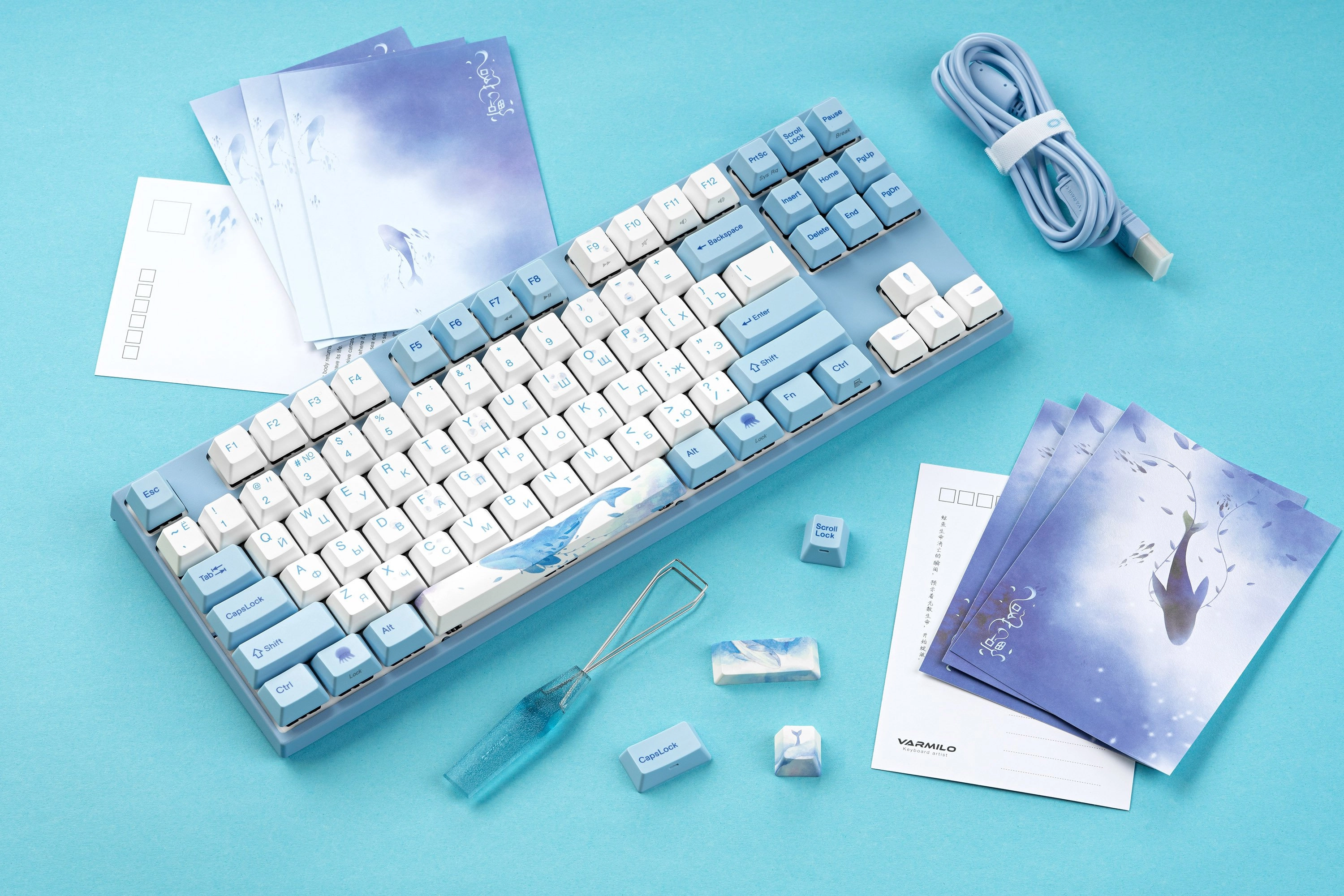 Клавиатура Varmilo VA87M Sea Melody, Cherry MX Red + коврик в подарок цена