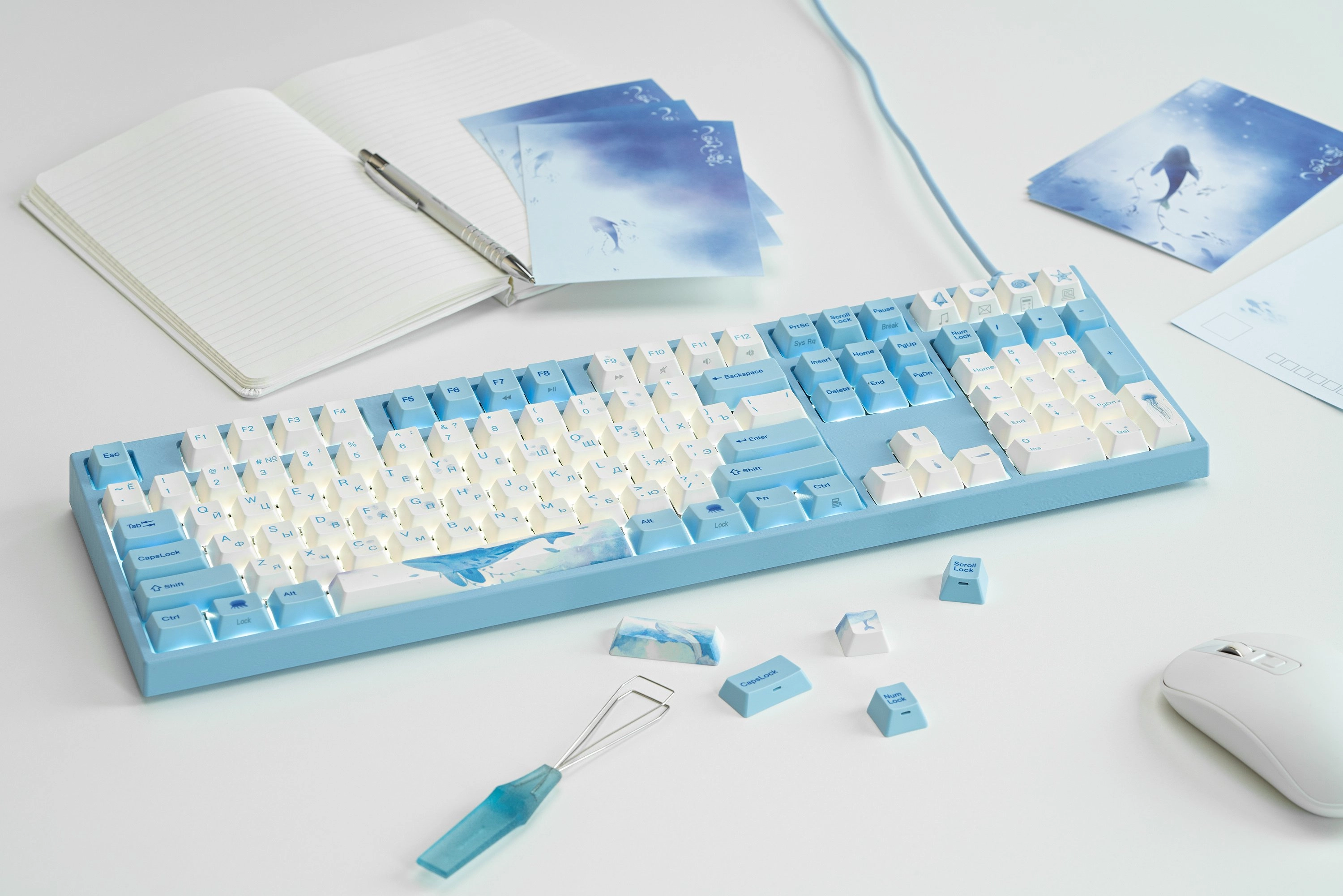 Клавиатура Varmilo VA108M Sea Melody Cherry MX Blue + коврик в подарок цена