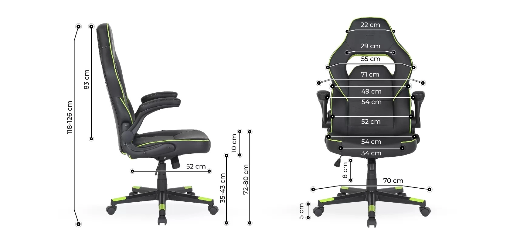 Игровое кресло 2E GAMING CHAIR HEBI BLACK/GREEN цена