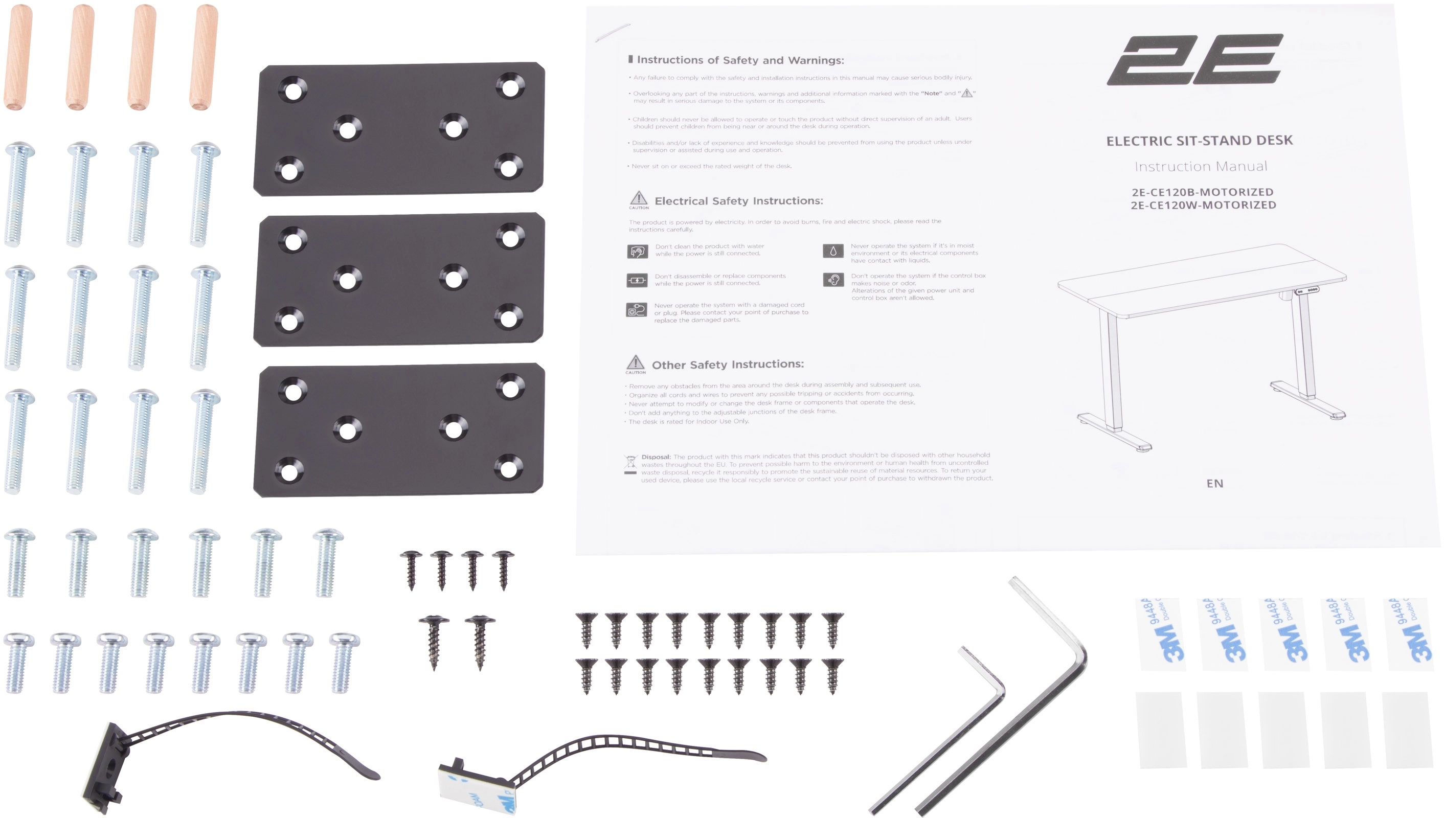 2E balandligini sozlash mumkin bo&lsquo;lgan stol Black (2E-CE120B-MOTORIZED) narxi