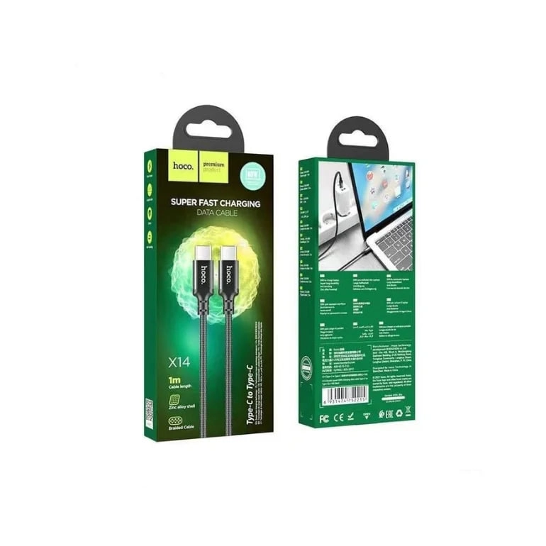 Кабель  Hoco X14 Double Speed 60W Type-C - Type-C 1m недорого
