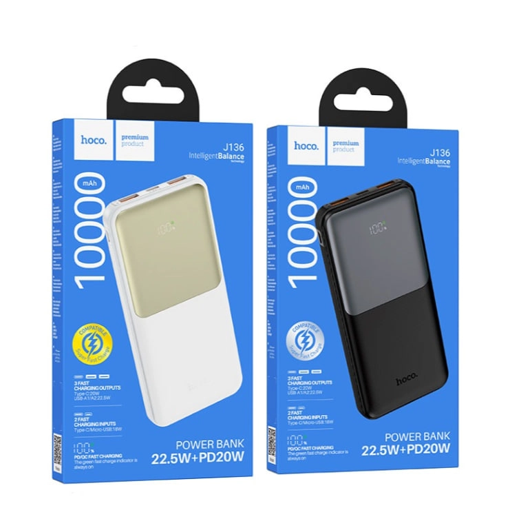 Внешний аккумулятор Hoco J136 10000mAh 22.5W чёрный в Узбекистане
