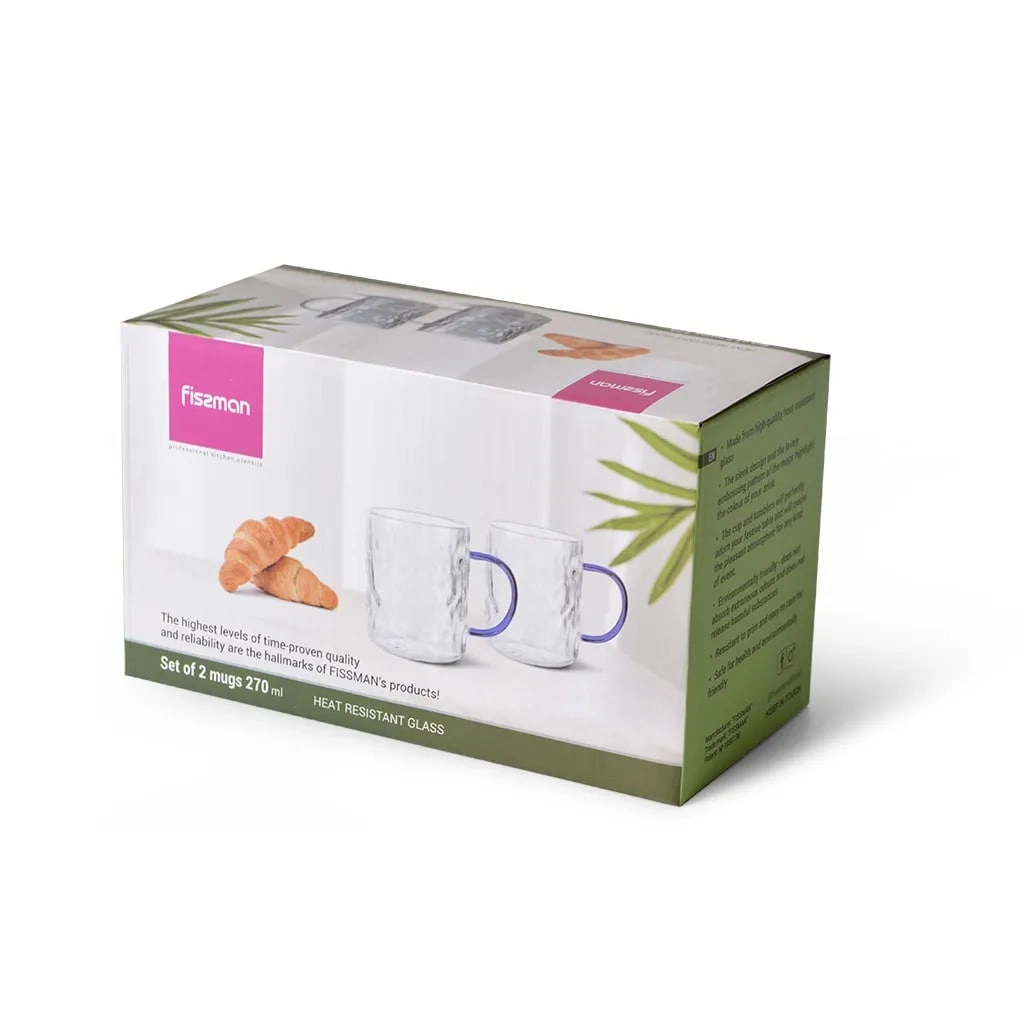 FISSMAN naqshli 2 ta 270 mlshisha krujkasi, arzon