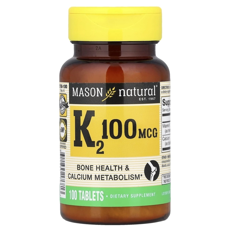 Mason Natural, Vitamin K2, 100 mkg, 100 tabletkalar (17681) sotib olish