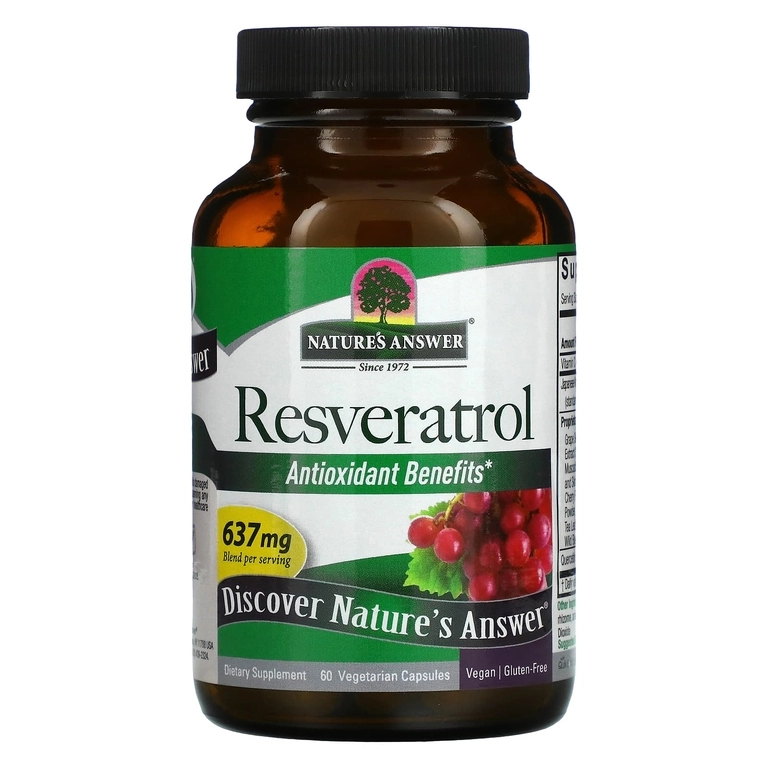 Nature's Answer, resveratrol, 637 mg, 60 ta vegetarian kapsula (26179) O'zbekistonda