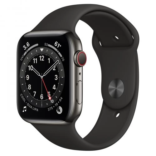 Смарт часы Apple Watch Series 6 GPS + 4G 44mm Stainless Steel Case (Black) купить