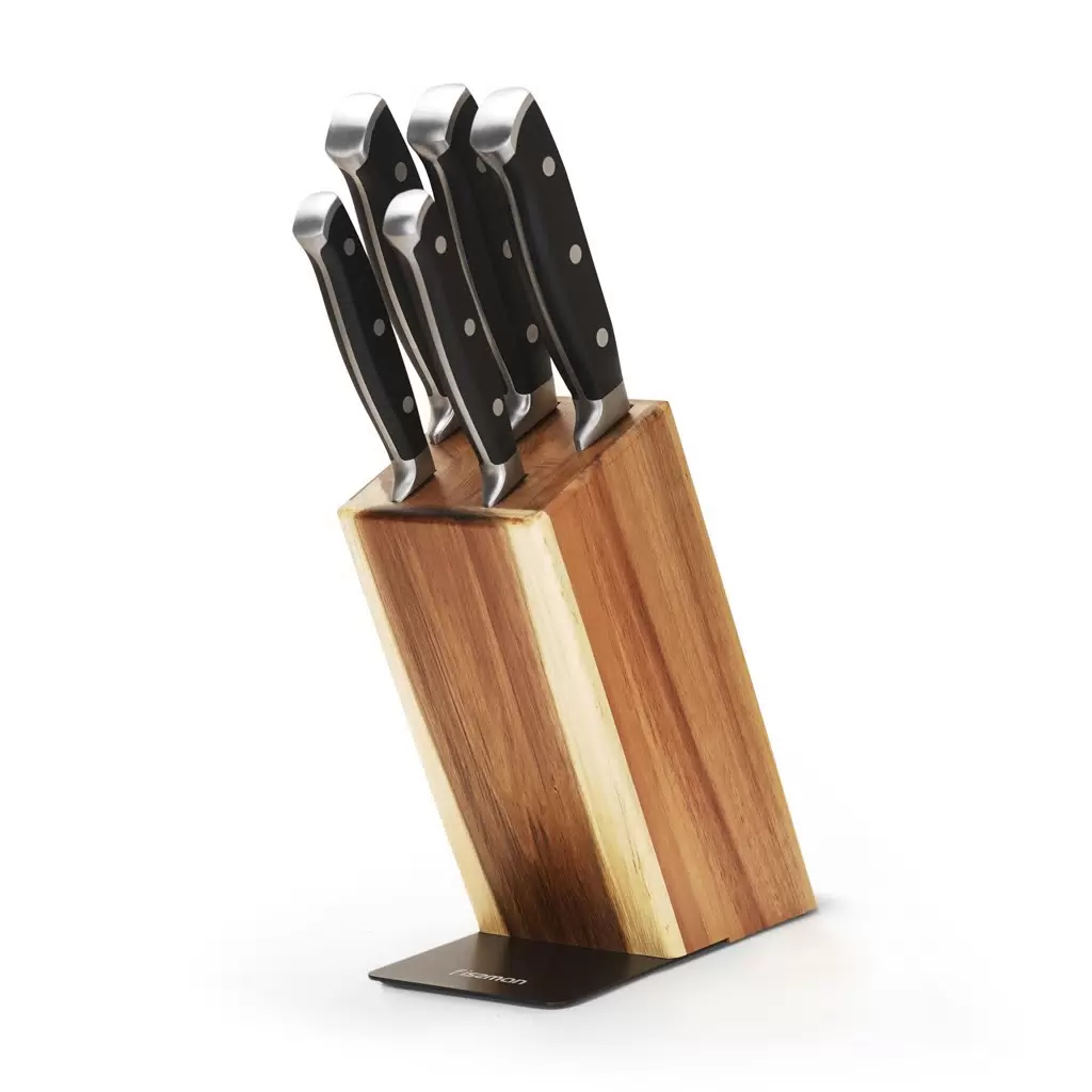 6 qismli to'plam fissman Akamatsu pichoqlari yog'och stendda sotib olish