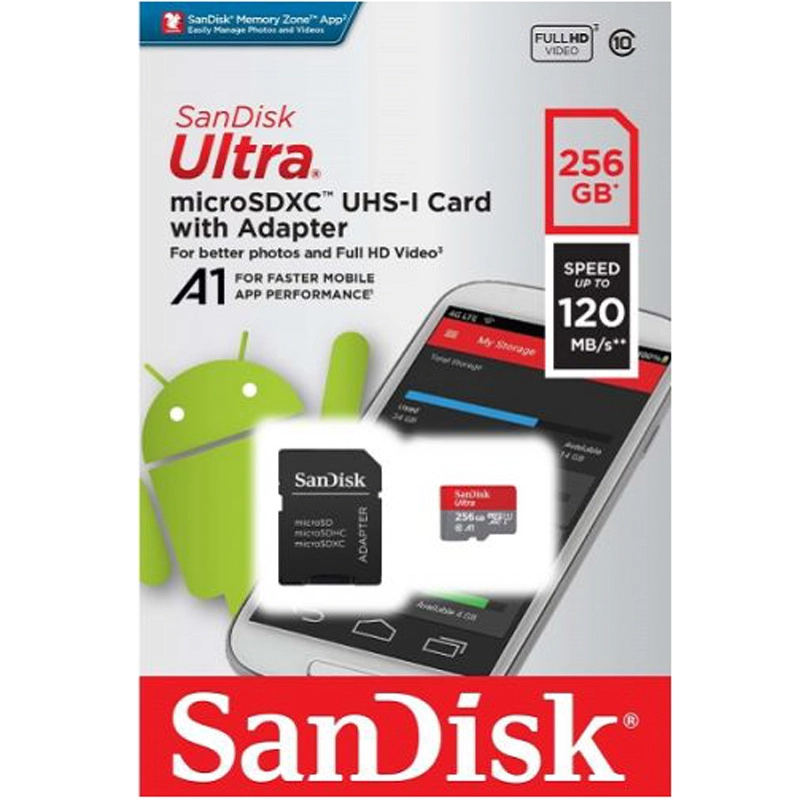 Карта памяти MicroSD SanDisk Ultra 256GB UHS-I купить