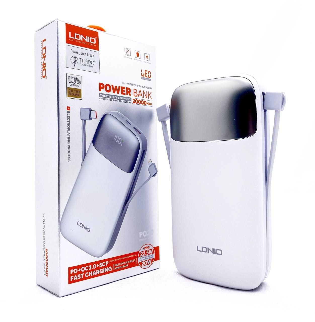 Внешний аккумулятор LDNIO PQ20 20000mAh белый недорого