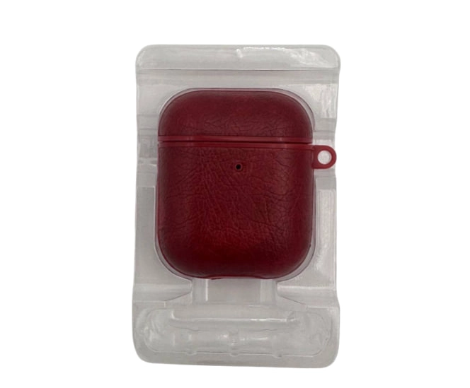 Кожаный чехол для подвешивания Airpods 1/2 CH0473 Wine Red купить