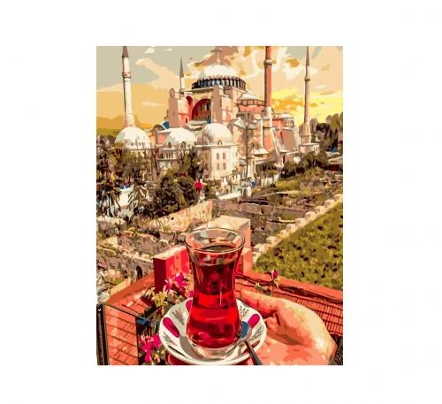 "Istanbulda choyxo&lsquo;rlik" 50x40 sm X2715 &ndash; raqamlar bo&lsquo;yicha bo&lsquo;yaluvchi surat sotib olish