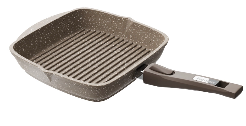 Сковорода Мечта квадрат съемной ручкой и крышкой коричневый (28см) недорого