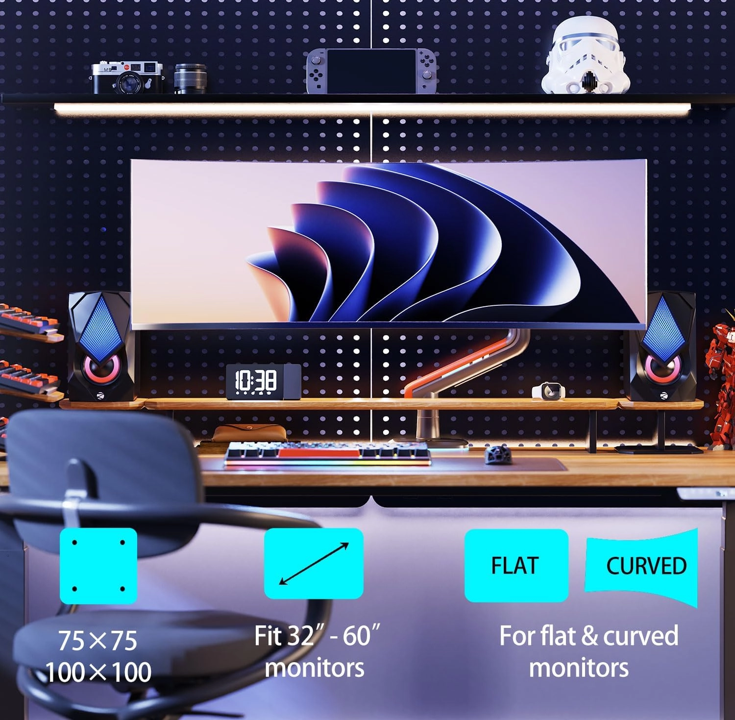 NB North Bayou L50 RGB (32"- 60") monitor uchun kronshteyni , Black narxi