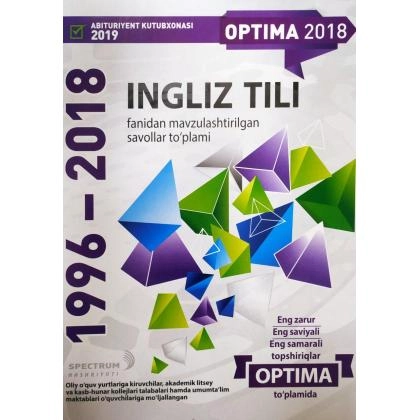 Инглиз тили фанидан мавзулаштирилган саволлар тўплами (1996- 2018)