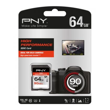 PNY SD 64Gb 90 M/S xotira kartasi