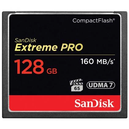 SanDisk Extreme Pro CompactFlash 160MB/s 128GB xotira kartasi