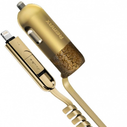 Remax Finchy 1 USB + kabel Apple 8 pin/micro USB (RCC103) avtomobilda smartfon quvvatlagichi
