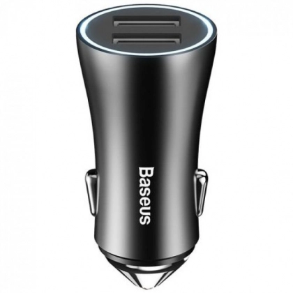 Автомобильная зарядка Baseus Golden Contactor Dual U Intelligent Car Charger 2.4A (CCALL-DZ01)
