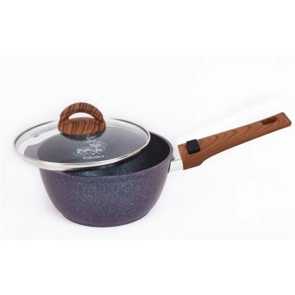 Ковш 2,2л с антипригарным покрытием, со съемной ручкой, стеклянной крышкой, линия &#171;Granit Ultra&#187; (Blue)