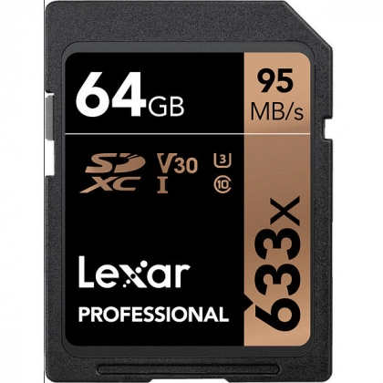 Lexar Professional SDHC Class 10 UHS Class 1 633x 64GB xotira kartasi