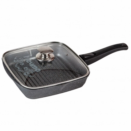 Olinuvchi dastali va qopqoqli, 24X24cm kvadrat shaklli «Mechta» tova-grili