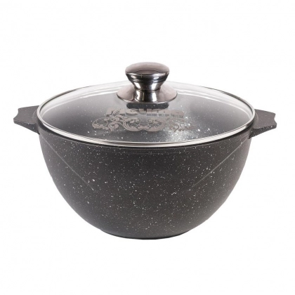 Казан для плова 5 л Мечта «Гранит» со стек. крышкой