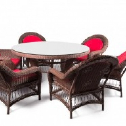 КОМПЛЕКТ Chelsea, стол обеденный круглый + 6 кресел