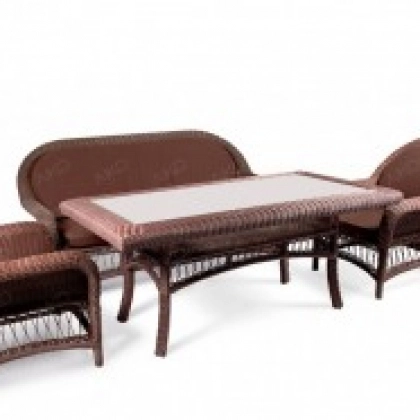 КОМПЛЕКТ Chelsea, стол прямоуг.+ 3-х мест.софа + 2 кресла