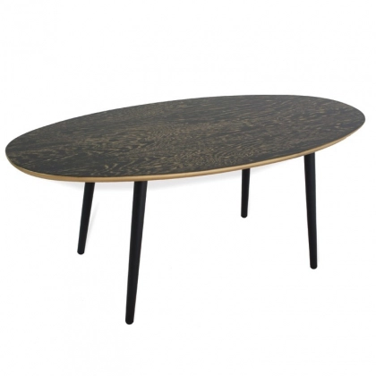 Стол журнальный шпон овальный с патиной