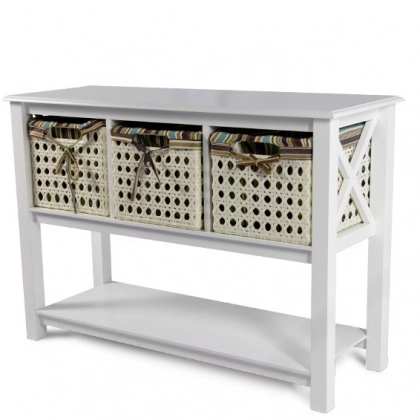 КОНСОЛЬНЫЙ СТОЛ AMADEUS с 3-мя плетенными корзинами