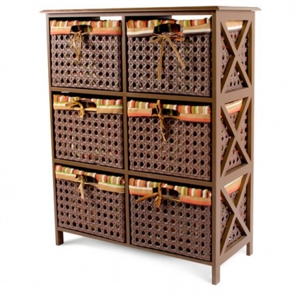 ЭТАЖЕРКА INTERO6 с 6 плетенными корзинами