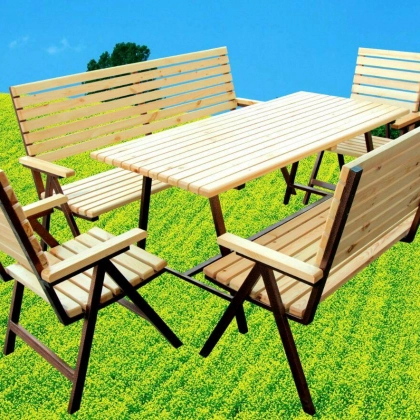 Белый садовой мебель