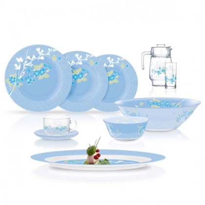 JAPANESE BLUE – 46 buyumli, 6 kishilik Luminarc dasturxon servizi