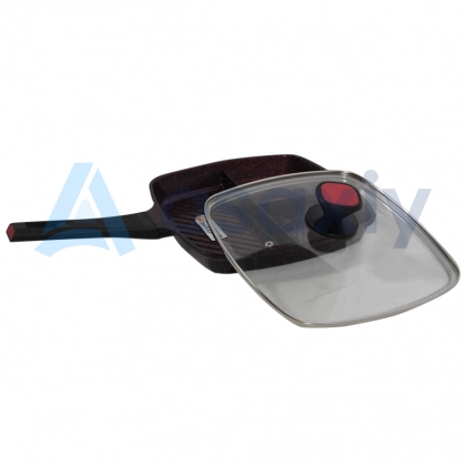 Kuydirmas qoplamali, 28x28sm kvadrat shaklli LIfe Smile tova-grili