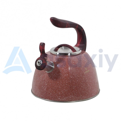 Чайник со свистком 3 л, с ручкой от Life Smile (красный, голубой, серый)