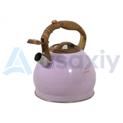 Чайник со свистком 3л. от Life Smile (светло-розовый, персиковый, голубой)
