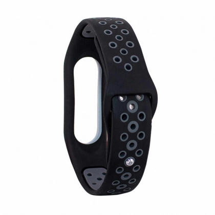 Xiaomi Mi Band 2 uchun silikon tasmacha (Black/Gray)