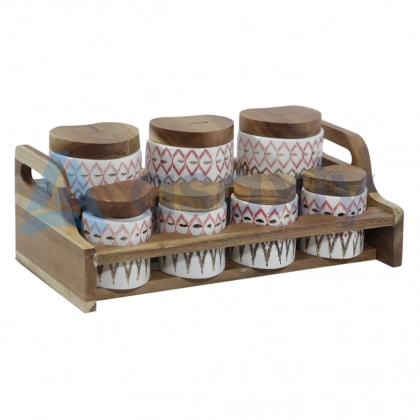 Набор емкостей для специи Life Smile Wood (8 предмета)