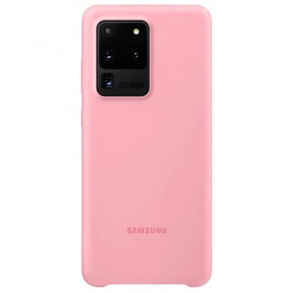 Samsung Galaxy S20 Ultra uchun Silicone cover g‘ilofi, pushti