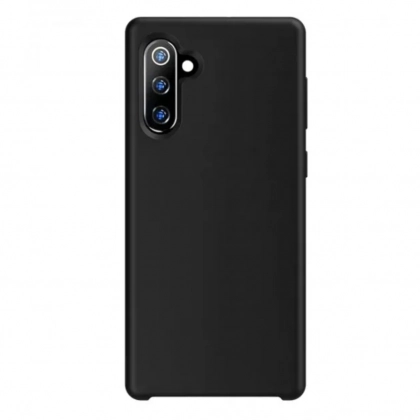 Samsung Galaxy Note 10 uchun Silicone cover g&lsquo;ilofi, qora
