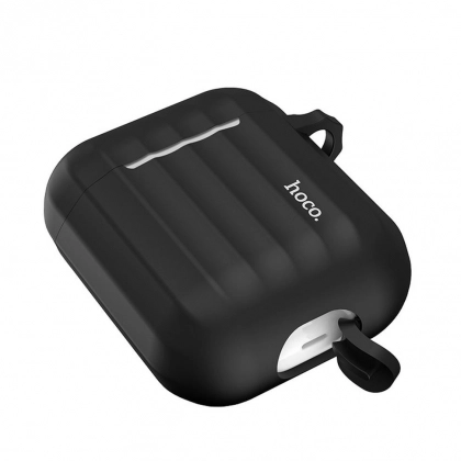 Силиконовый чехол Hoco Silicone Case WB 10 для наушников Airpods 1/2, серый