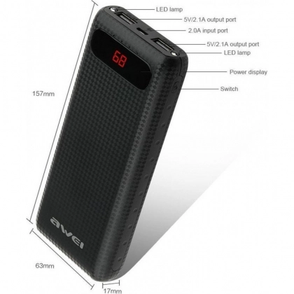 Внешний аккумулятор Awei Power Bank P47K 20000mAh