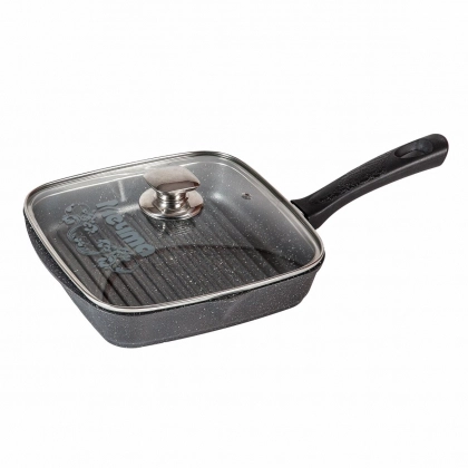 Сковорода-гриль квадрат Мечта 24х24 см с несъёмной ручкой и крышкой