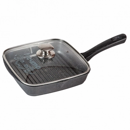 Сковорода-гриль Мечта 26Х26 cм с несъёмной ручкой и крышкой