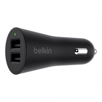 Автомобильная зарядка Belkin Car Charger (24W) USB 2.4A, dual, black