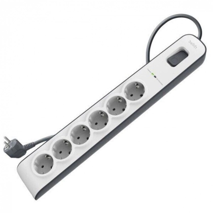 Сетевой фильтр Belkin c защитой от перенапряжения, 6 роз. 650 Дж, UL 500 В, кабель 2м (BSV603vf2M)
