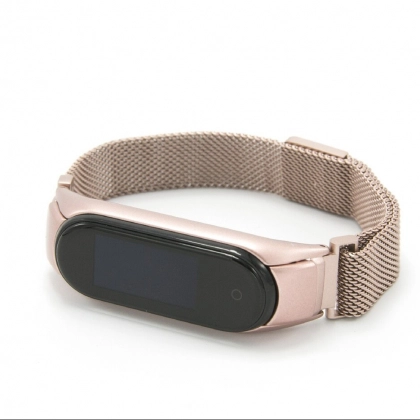 Xiaomi Band 4 / Band 3 uchun metall tasmacha (milancha ilmoqli, Rose gold)