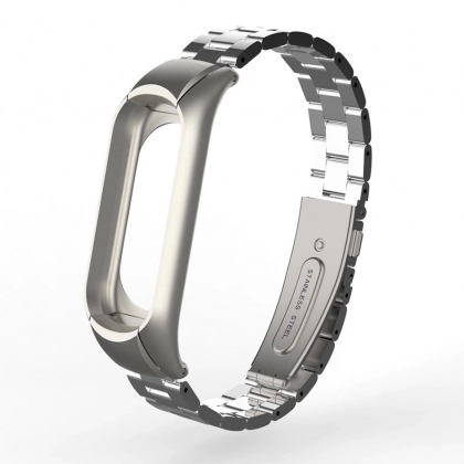 Xiaomi Mi Band 3 / Mi Band 4 uchun metall bilaguzuk-tasmacha (kumushrang)