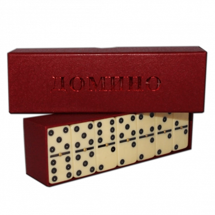 Klassik domino, oq donali, karton qutida