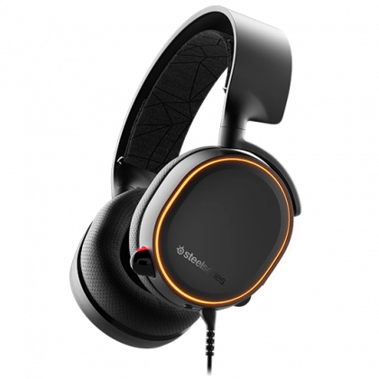 Компьютерные наушники SteelSeries Arctis 5 Black Surround Sound RGB Gaming Headset (Black, White)